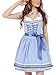 KRÜGER Damen Dirndl Mini, Modell: Dirndl Mona (50 cm), Knielang, 50cm, Art.-Nr. 047095-0-0081, 34, blau
