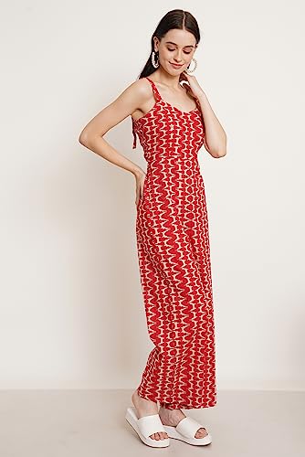 Image of COTLAND Fashions Jaipuri Cotton Abstract Printed Sleeveless Jumpsuit for Women