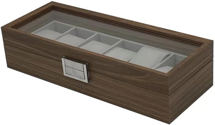 Watch Box Watch Case Organizer with Glass Display Top