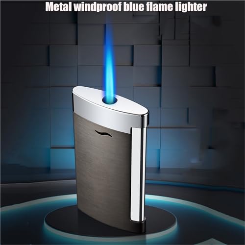 Encendedor de metal portátil resistente al viento con llama ajustable recargable 3