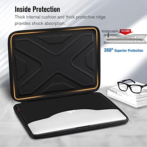 SITHON Hard Shell Laptop Sleeve Case for 14-inch MacBook Pro 2021, 13.3" MacBook Air/Pro M2 M1, iPad Pro 12.9", Surface Pro X/7/6/5/4/3, Shock Absorption Protective Computer Cover Carrying Bag (Navy) - Thumbnail 3