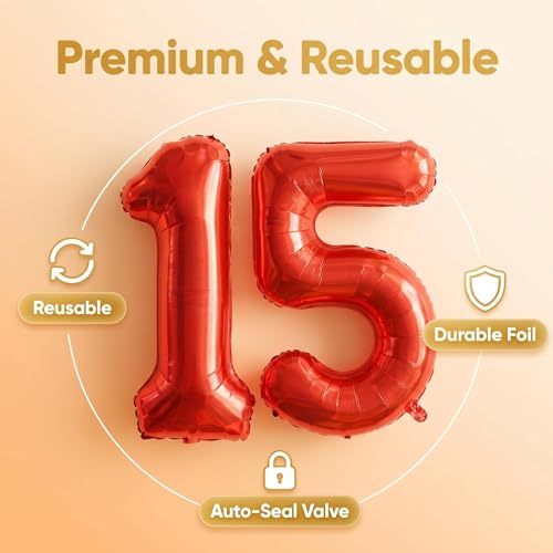 Image of YPSelected 32 Inch Large Foil Helium Number Balloon Birthday Wedding Party 0-9 (Red, 5)