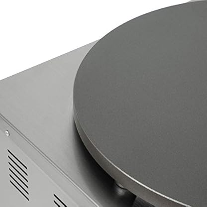 VERTES Crepes Maker Elektrisch aus Edelstahl mit 40cm Platte, 3000W, Antihaftbeschichtung, Temperatur Stufenlos Regulierbar von 50-300°C, Inkl. Holzverteiler, Gastro Profi Crepesplatte Crepesmaker – Bild 6