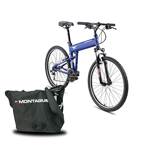 Montague Paratrooper Express 18 Speed Folding Mountain Bike,Folding Bicycles for Adults Bundled with Carrying Case Bag and Outdoors Equipments Guide...