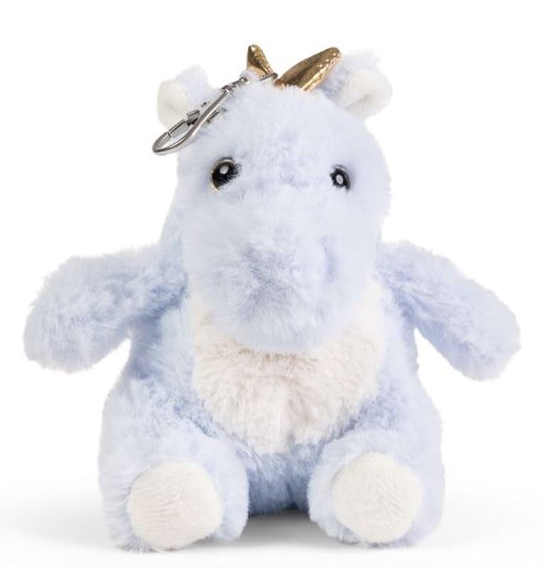 LITTLE Living Nature Clips Dragon Stuffed Plush Animal Toy Keyring BLUE| Soft Toy Keychain Gift for Kids