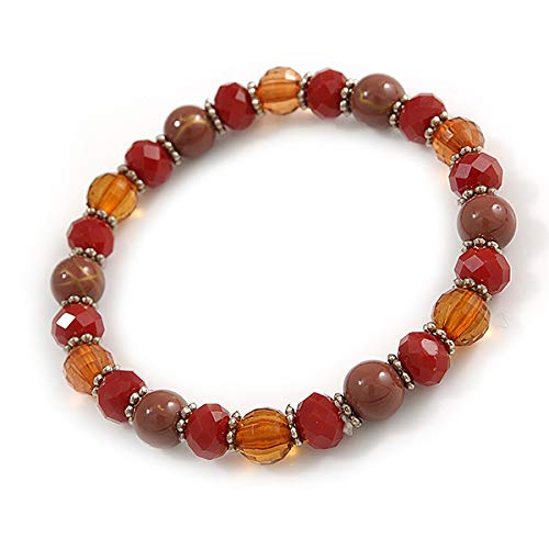 Set de collar, pendientes, pulsera y anillo ajustable cristal ámbar Avalaya 4