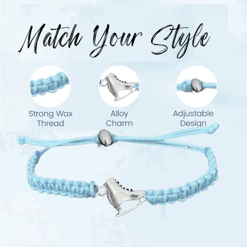 Image of Infinity Collection Figure Skating Charm Bracelet, Ice Skating Jewelry, Adjustable Skate Bracelet, Figure Skater Gift