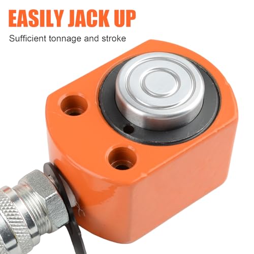 Image of HZLZRZ 10 Ton Hydraulic Ram Jack and Single Acting Lifting Cylinders, Porta Power Hydraulic Kit, Industrial Mini Cylinder, Stroke 0.43in (Jack /101)