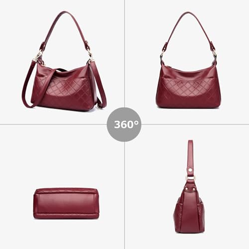 Image of Hobo Bags for Women PU Leather Crossbody Purses Trendy Shoulder Handbag Tote Bag Satchel Bag