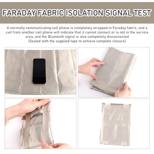 Zevofiur GS01 Faraday Fabric 43 Inch X 59 Inch With Faraday Tape,Nickel Copper Fabric, Military Grade Conductive Material Blocks Rf Signals, Wifi, Cell, Bluetooth, Rfid thumb #5