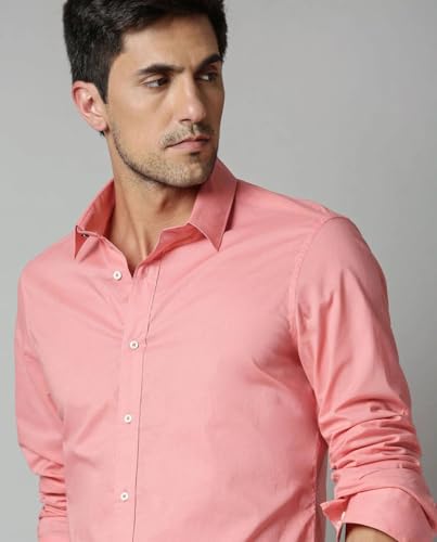 Image of Men's Cotton Blend Solid Shirt - Stylish Button Down Shirt for Casual