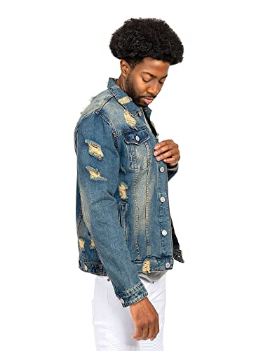 Image of VICTORIOUS Men's Distressed Denim Jacket