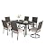 MIXPATIO Outdoor Patio Dining Set 7 Pcs, Patio Dining Table Chairs Set, 6 Rattan Chairs(2 of Them Swivel) with Cushions and Expandable Table for Lawn, Garden, Yards, Poolside