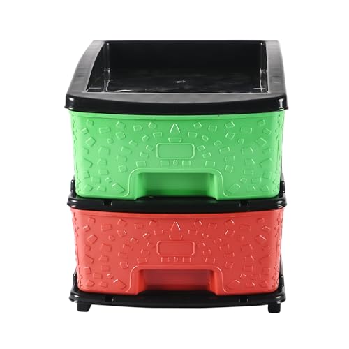 Image of Kuber Industries 2-Layer & 19 Ltr Plastic Drawer Storage Organiser | Modular Kitchen & Toy Organizer For Kids Room | Drawers Storage Organizer Rack | Multicolor
