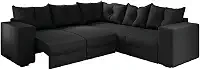 Sofá de Canto Retrátil 5 Lugares Veludo New Qatar Preto Selmer