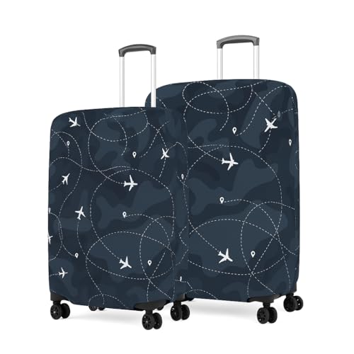 Image of Printed Luggage Cover for Traveling Bag & Suitcase - Stretchable & Scratchproof Trolley Protector with Velcro Lock & Lightweight Washable Material(Suitcase Bag Not Included, Only Cover in Product)