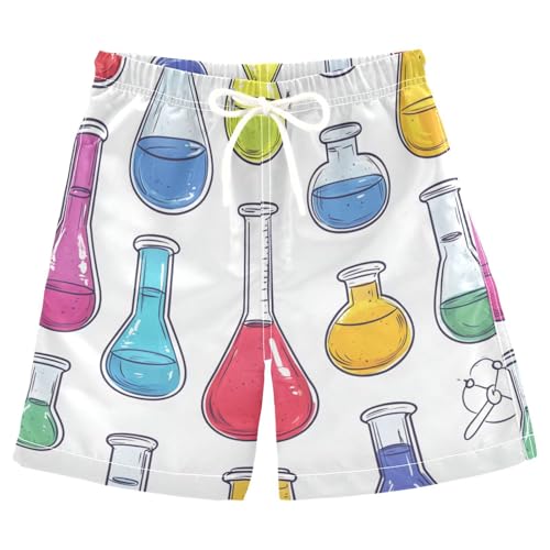 Boys Beach Board Shorts Science Chemistry Funny Swim Trunk Teen Swimwear 8-16Y