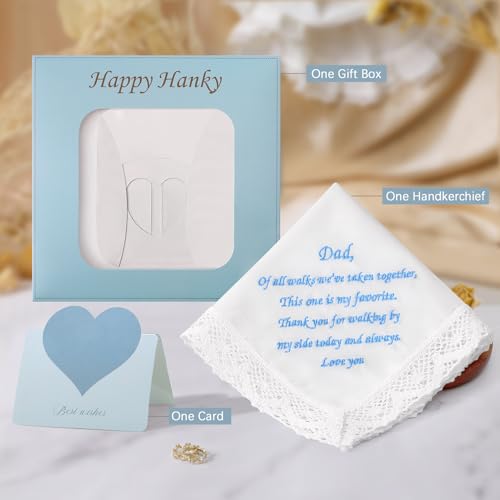 Image of HOULIFE Wedding Handkerchiefs for Bride Something Blue Bride Groom Gift
