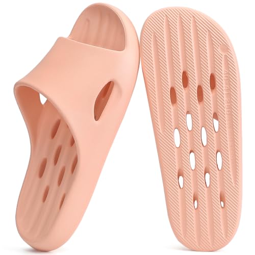 Image of Aoowoll Mens Shower Shoes With Holes Dry Quickly Bath Slippers Womens Non Slip Indoor Home Bedroom Pool Spa Guest College Dorm