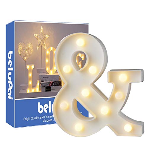 Letras Led Letras Luminosas Decorativas Letras Alphabet Light Luces De Espejo Del Alfabeto A-Z con Luces de LED para Decoración de DIY Wedding Party Dormitorio Decoración de Navidad- Letra &