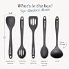 Starpack Stir and Serve Silicone Cooking Utensils Set (5-Piece, 11") - LFGB Non Toxic, 600°F Heat Resistant, BPA-Free - One-Piece Seamless, Dishwasher Safe - for Nonstick Cookware, Gray Black #2