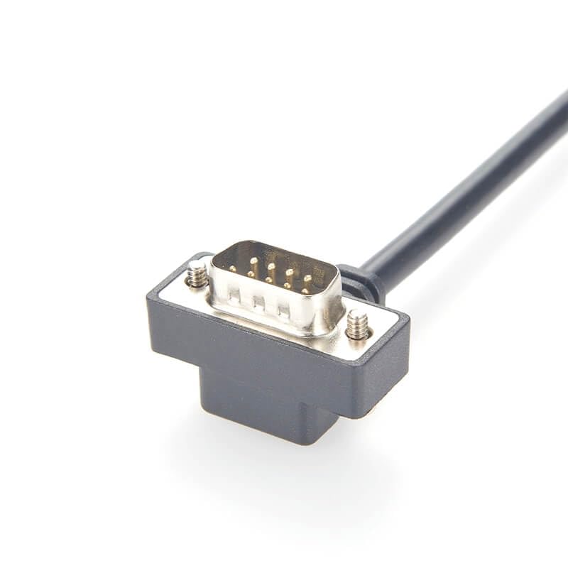 DB9 Male 9 Pin Down Right Angle Single Ended Serial Cable Low Profile Connectors for Pos Scanner Modem Etc 1 Meter