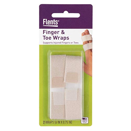 Image of Flents Finger & Toe Wraps, Compression Support Straps, 2 Pack, USA Made | Hook And Loop Closure Provides Adjustable Secure Fit, Helps Stabilize Digits During Recovery, Easy to Use, Comfortable Design