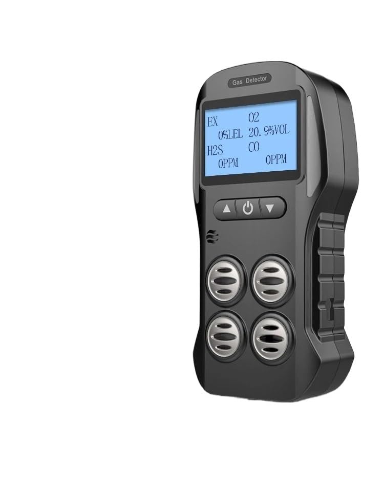 Detector de Gas, Detector de Gases múltiples, medidor Gas, O2, H2S, CO, LEL, 4 en 1, Detector Fugas Combustible, oxígeno, sulfuro hidrógeno y monóxido Carbono para el Trabajo y el hogar(Gas Detector)