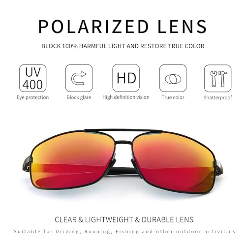 Image of SUNGAIT UV protection Ultra Lightweight Rectangular Polarized Sunglasses