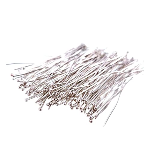 Fengzhao Jewelry Making Head Pins, 200Pcs 50Mm Platinum Silver Plated Brass Ball Head Pins For Earrings Jewelry Making Head Pins #TOP2