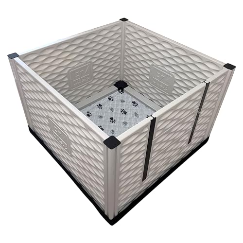Image of EZwhelp EZclassic Dog Whelping Box with Rails, Padded, Small 28 inch x 28 inch
