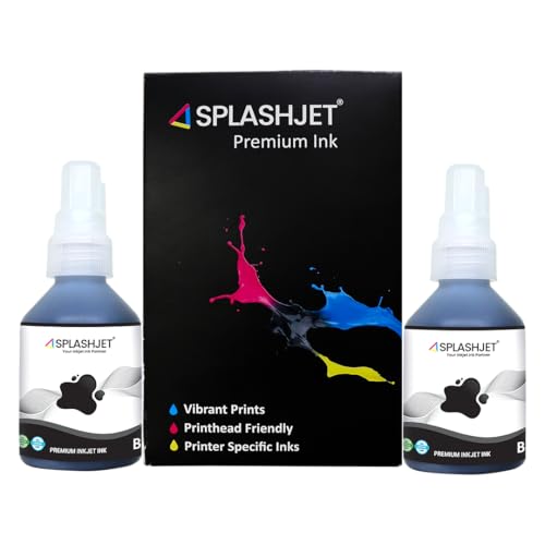 Image of Splashjet Compatible Refill Ink for Brother DCP T310, T300, T510, T500, T910, T710, T400W, T450W, T300W, T800W, T700, T810, J100 Printer - (105gm x 2 Black) Bottle - 502831