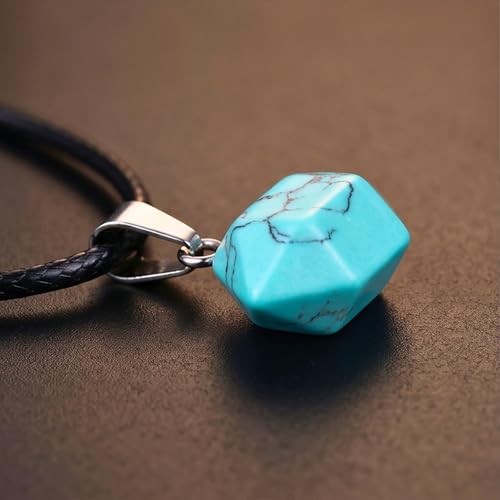 Image of THE MEN THING MALACHITE - Natural Crystal Pendant with 19inch Leather Rope Chain for Men & Boys