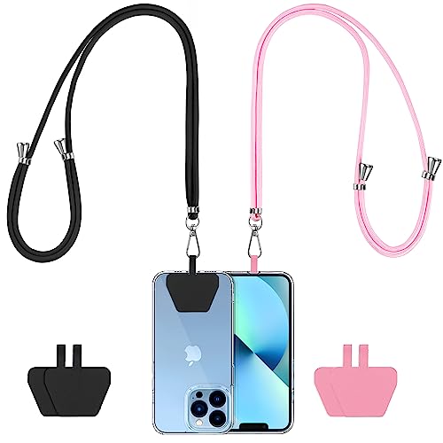 Cell Phone Lanyard 2 Pcs-1 Pcs 30"(Neck Strap×1)+8"(Wrist Strap×1) Black - Photo 106 sur 115