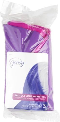 Goody Styling Essentials Shower Cap, 3 Count (4-Pack)