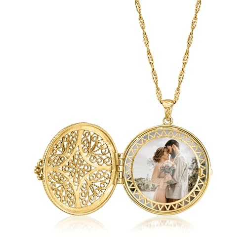Ross-Simons 18kt Gold Over Sterling Filigree Locket Necklace3