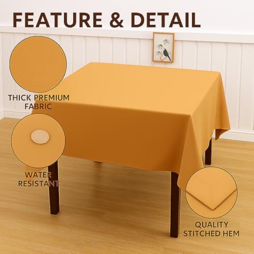 Image of Styleys Dining Table Cover Waterproof with for Kitchen Dining Table Cloth Dust and Oil Repellent (140x180, 1 Table Cover Only, Beige, CTSD23)