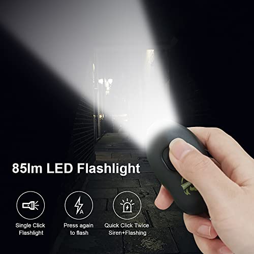 Fightsense Self Defense Pepper Spray Kaychain And Personal Safety Alarm Kaychain Set Combo Pack For Women Self Defense, 130Db Loud Siren With Led Flashlight For Women,Children, Elders (Black) #TOP3