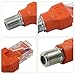 Jiozermi 4 Pcs RF to RJ45 Converter Adapter，Coaxial to Ethernet Adapter Coax Rf F Female to RJ45 Male Converter for Line Tester(Orange)