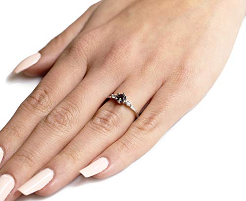 CloseoutWarehouse Simulated Rainbow Topaz Cubic Zirconia Three Stone Ring Sterling Silver (Comes in Colors)4