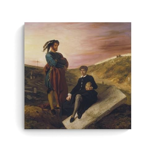 Póster de Eugène Delacroix Hamlet con impresión de pergamino en lienzo de alta calidad