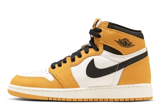 Jordan Big Kid's 1 Retro High OG Yellow Ochre/Black-Sail (FD1437 701) - 6