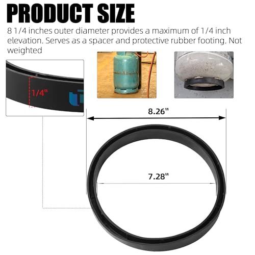 TonGass (2-Pack, Black) 8 1/4" Protective Spacer Ring for Propane Cylinder Ba...
