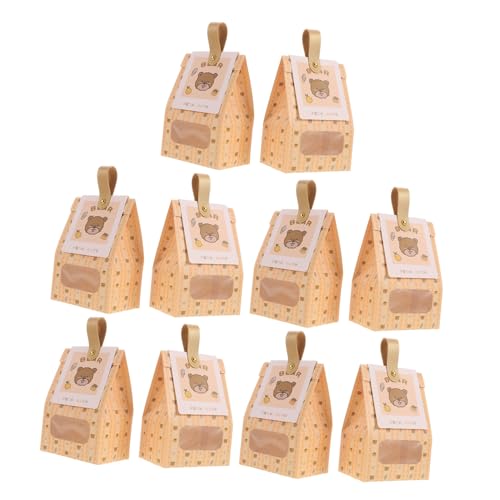 Cabilock 10 Piezas para Fiestas de Cumpleaños con Diseño de Dibujos Animados Ventana Transparente y Soporte Independiente Paquete de Unidades para Regalos y Infantiles
