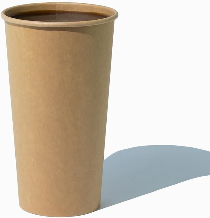 UNIQ 1000-Count 20 oz Single Wall Kraft Paper Coffee Cups | Disposable Hot Drink Cups for Coffee, Tea, Hot Chocolate, Smoothies & More