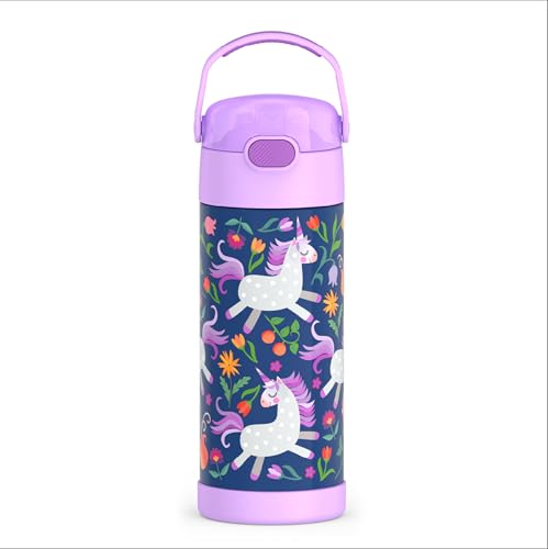 Image of THERMOS FUNTAINER Water Bottle with Straw, Unicorn Blooms, 12 Ounces (Pack of 6)
