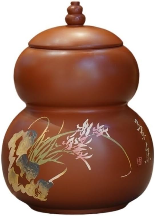SONGCHAO Sugar Jar Purple Pottery Tea Storage Jar Creative Gourd Jar Sealed Storage Jar Household Loose Tea Jar Kitchen Food Storage Jar Tea Canister (Color : A)