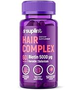 Hair vitamin supplement hair growth and strengthening complex with vitamin A C D E B12 biotin and more.