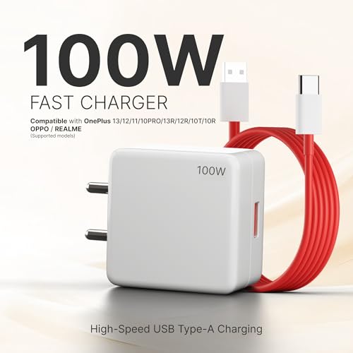 Image of AILKIN 100W Charger Adapter for Fast Charging | 100W Warp /Dash /Adapter Compatible for Oneplus 13 /13R /12 /12R /11 /11R /10 /10 Pro /9 /8 / 8T /7 /Nord /CE 3 & Other Devices by ail-kin