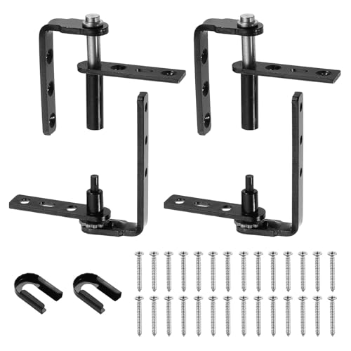 QUARKZMAN 2 Juegos Bisagras Para Puertas Salón, Acero Inoxidable 304 Autoretorno Para Puertas Batientes Dobles Hardware Para Granero O Bar Con Mínimo 16 Mm Grosor, 10 Kg/22 Lbs Negro